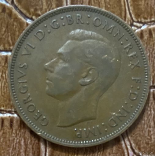 Монета 1 пенни 1947 год. Великобритания. Король Георг V