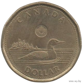 Конфедерация Канада. 1 доллар 2023. UNC. Памяти Королевы Елизаветы II 1952-2022. Фауна. Гагара.