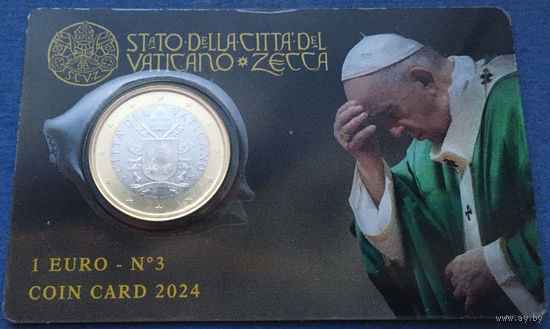 Ватикан 1 евро 2024 в коинкарте