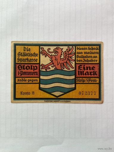 75 пфенигов (нотгельды) Германия г.Штольп -1402