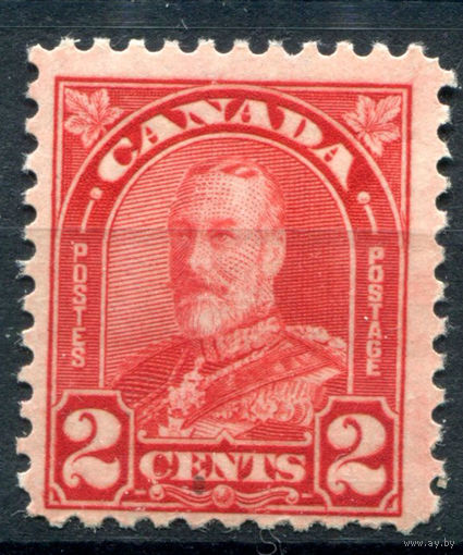 Британские колонии - Канада - 1930/31г. - король Георг V, 2 с - 1 марка - MNH с незначительным дефектом клея и пятнышком на лицевой стороне [Mi 142]. #3-WB-88-A-1
