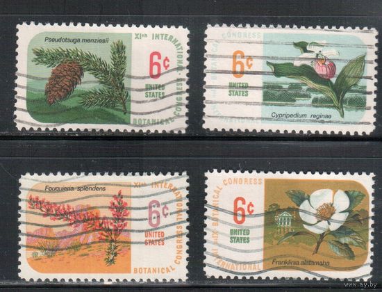 США-1969, (Мих.986-989) , гаш. , Флора, Цветы(полная серия)(1)