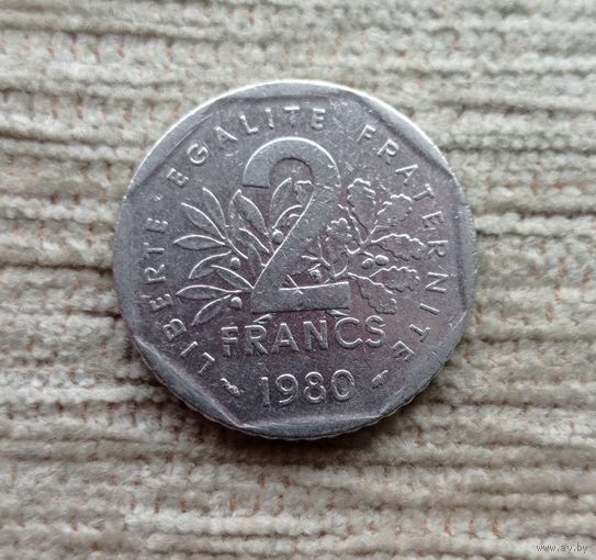 Werty71 Франция 2 Франка 1980 Марианна сеющая против ветра