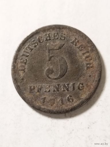 Германия 5 пфенинг 1916