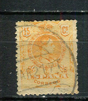 Испания (Королевство) - 1917/1921 - Король Испании Альфонсо XIII 15C - [Mi.247a] - 1 марка. Гашеная.  (Лот 80CB)