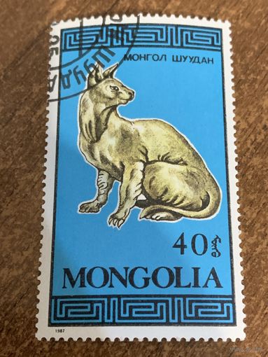 Монголия 1987. Породы домашних кошек. Марка из серии