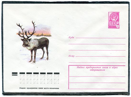 СССР 1979. ХМК. Конверт. Фауна. Северный олень