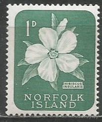 Норфолк. Цветы. Гибискус. 1960г. Mi#26.