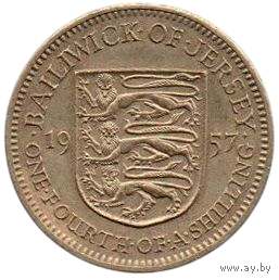 Бейливик Джерси (Коронное Владение). 1/4 шиллинга 1957.