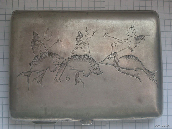 Портсигар, серебро 84-я проба