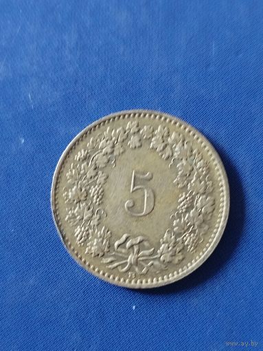 Швейцария 5 раппенов 1990