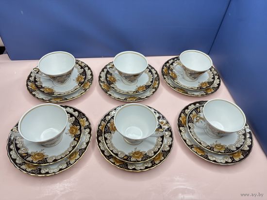 Кофейные пары Вита 1970-1997. г. Рижская фарфоровая фабрика. Фарфор, роспись, позолото