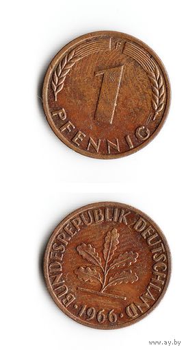 1 пфенниг Германия 1966 года(F)