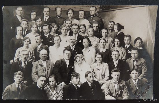 Фото "Деревенская свадьба",с жовнерами",Зап.Бел., 1930- е гг.