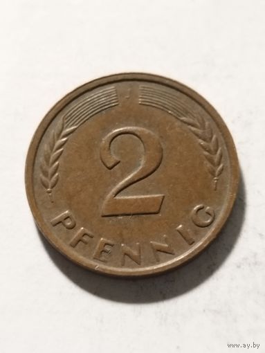 Германия 2 пфенинга 1950 J