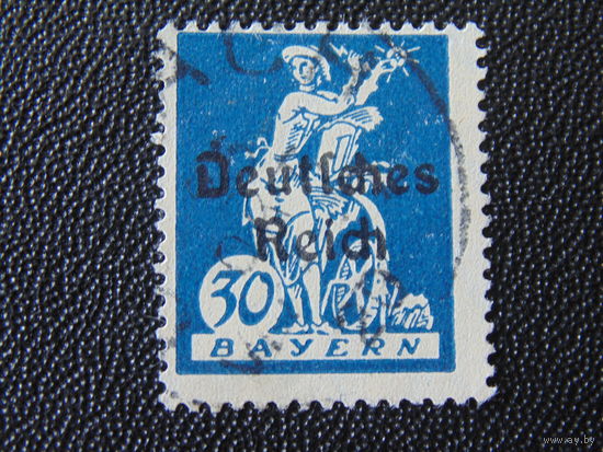 Германия 1920 г. Надпечатка на марке Баварии.