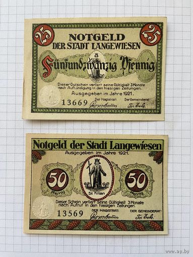 Нотгельд 25-50 пфеннигов Германия Лаунгевисен -0101
