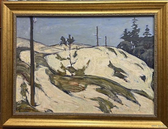 Дударенко Л.А "Дюны", 1965г. Картон, масло. Размер с рамой 84х64 см.