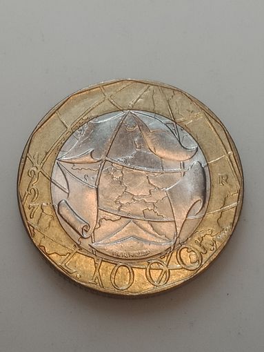Италия 1000 лир 1997 года .