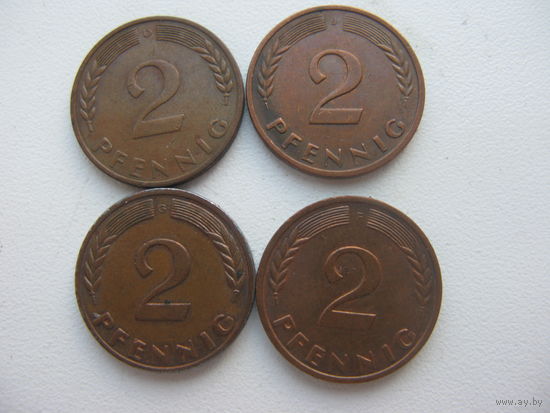 ФРГ  2 пфеннига   1969 G . J . F . D .