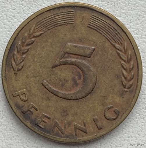 Германия 5 пфеннигов 1950 г. J