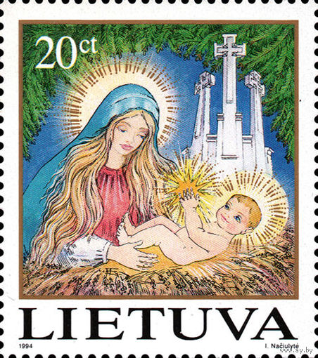 Рождество Литва 1994 год серия из 1 марки