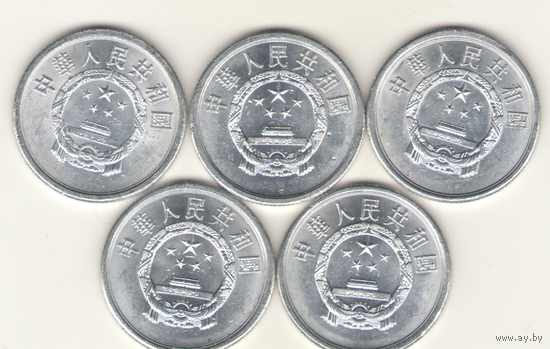 5 фэней 1982, 1983, 1988, 1989, 1991  г.