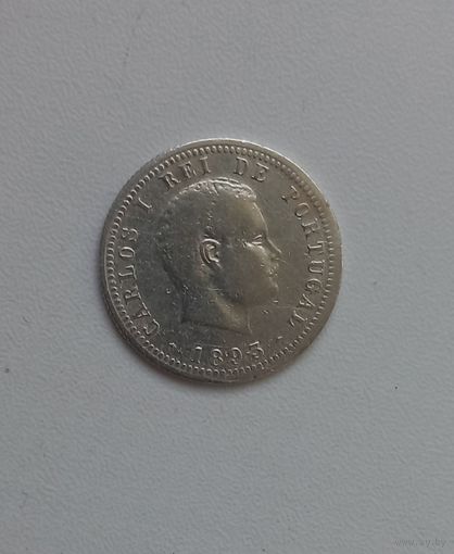 100 реалов 1893, серебро