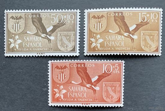 Испанские колонии. Сахара 1958. Птицы 3 марки 177-179