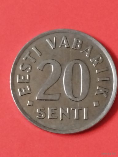 Эстония.  20 центов 2003 год