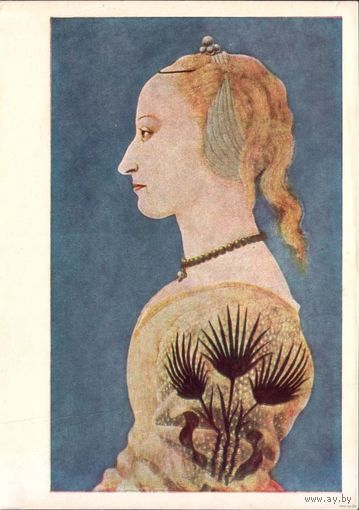 Алессо Бальдовинетти. Портрет дамы в желтом. Советский художник, 1968 г.