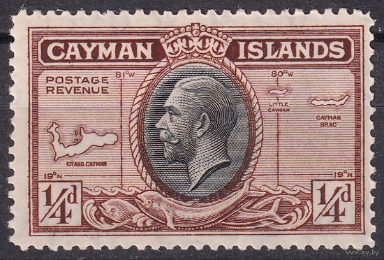 39.BrKCI. Великобритания. Колонии. Каймановы острова. Местные мотивы. Георг V. 1935 г. 1/4P. Mi.#86.