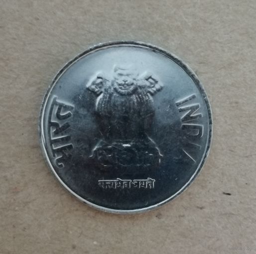 Индия 1 рупия, 2014 год, отметка МД: "*" - Хайдарабад, KM# 394  ю