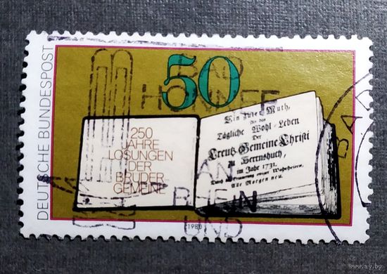 Марка Германия 1980 год 250 лет первому изданию книги Памяти