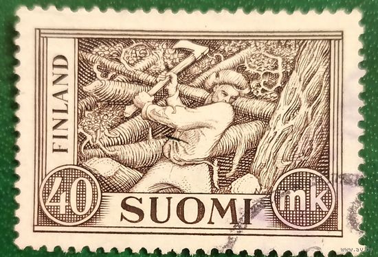 Финляндия 1952. Лесоруб