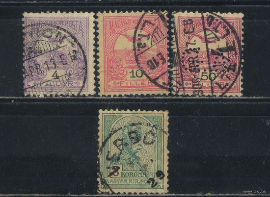 Венгрия Австро-Венгрия 1900 Вып Турул Франц Иосиф Стандарт тип А #57,60,66,69