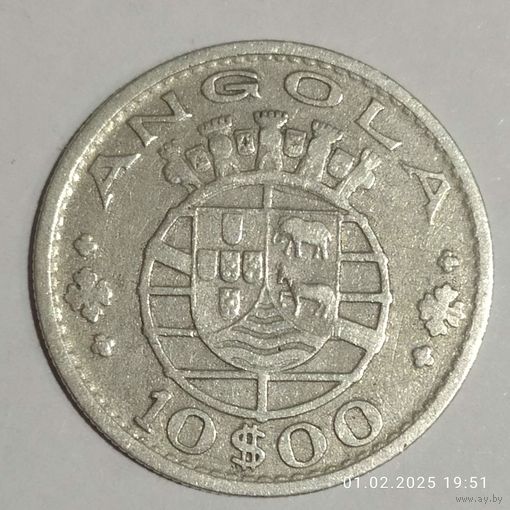 10 эскудо. 1952г . 720 пр., Ангола.