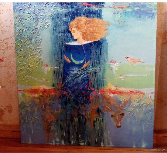 "На краю ночи", Гончарова Ольга, 80х75см, 2018г. холст масло