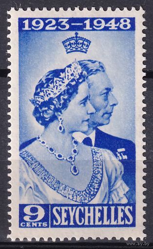 65.BrKS. Великобритания. Колонии. Сейшелы. Серебряная свадьба Георга VI и Елизаветы. 1948 г. 9c. Mi.#148.