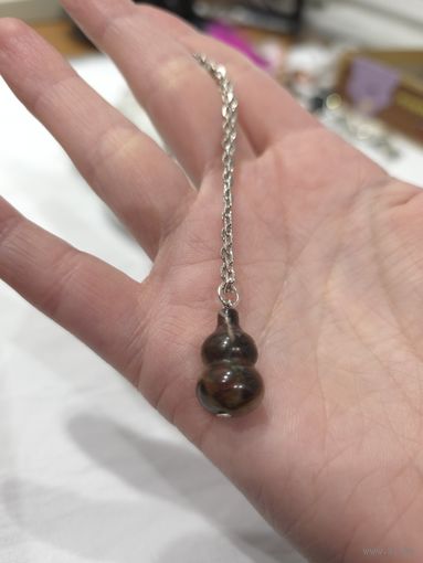 Лот С 1 РУБЛЯ! много лотов! Кулон из натурального камня с цепочкой Тыква Ву Лу - Халцедон