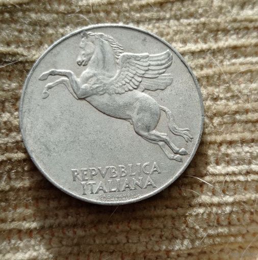 Werty71 Италия 10 лир 1950 Пегас Конь оливки