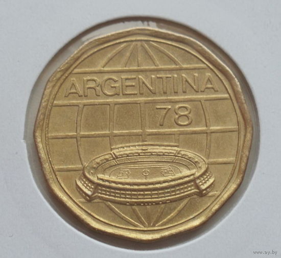Аргентина 100 песо 1977 год Чемпионат мира по футболу состояние холдер