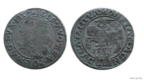 Грош 1555 Сигизмунд Август Литва RRR