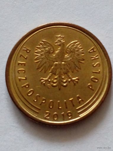 Польша.5 грош 2019 г.UNC.