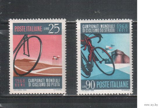 Италия-1968(Мих.1278-1279)  **  ,     Спорт,  Велосипед, Велоспорт (полная серия)